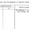 Personnel and Assignments in Special Events Dept.