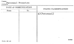 Personnel Procedure