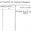 Personnel Required for Casting Tournament