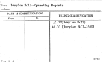 Perylon Hall--Operating Reports