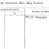 Phinizy, Ferdinand (Mrs. Mary Porter)