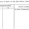 The Place of Music in the New Social Order