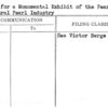 Plan for a Monumental Exhibit of the Pearl Shell and Natural Pearl Industry