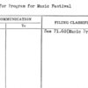 Plans for Program for Music Festival