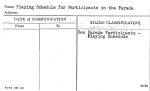 Playing Schedule for Participants in the Parade