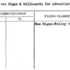 Policy re: Signs & Billboards for Advertising