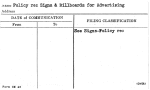 Policy re: Signs & Billboards for Advertising