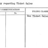 Policy regarding Ticket Sales