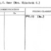 Porter, C. Omer (Mrs. Elizabeth C.)