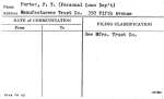 Porter, F.T. (Personal Loan Dep't)