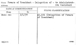 Powers of President - Delegation of - to Administrative Assistant