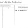 President's Birthday Celebration.