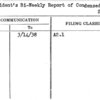President's Bi-Weekly Report of Condensed Financial Statement