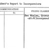 President's Report to Incorporators