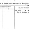 Prices on Stock Supplies--Office Management Department