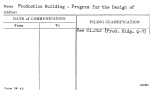 Production Building - Program for the Design of