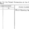 Program for the Formal Ceremonies at the Court of Peace