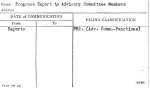 Progress Report to Advisory Committee Members