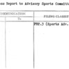 Progress Report to Advisory Sports Committee Members