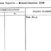Progress Reports - Miscellaneous 1938