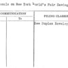 Proposals on New York World's Fair Savings Club Plan