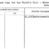 Proposed Plan for the World's Fair - Endorsements by Industry of