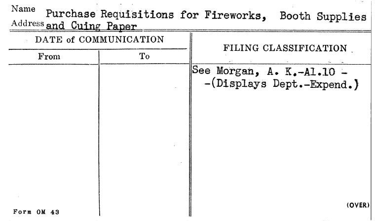Purchase Requisitions for Fireworks, Booth Supplies and Cuing Paper ...