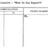 Questionnaire - "What Do You Expect"?