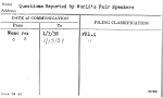 Questions Reported by World's Fair Speakers
