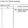 Radio Plan for "World Harmony"