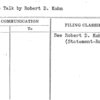 Radio Talk by Robert D. Kohn