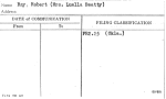 Ray, Robert (Mrs. Luella Beatty)