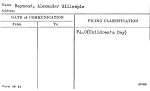 Raymond, Alexander Gillespie