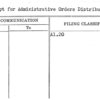Receipt for Administrative Orders Distributed