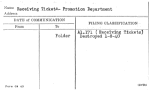 Receiving Tickets- Promotion Department