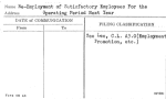 Re-Employment of Satisfactory Employees For the Operating Period Next Year