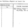 Refugee Children--Report on Lunch for