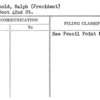 Reinhold, Ralph (President)