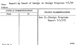 Report by Board of Design on Design Progress 7/1/37