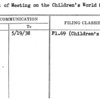 Report of Meeting on the Children's World May 11, 1938