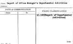 Report of Office Manager's Departmental Activities