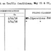 Report on Traffic Conditions, May 21 & 22, 1938
