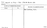Report on Trip - Feb. 17th to March 4th