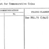 Request for Commemorative Coins