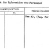 Request for Information re: Personnel