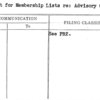 Request for Membership Lists re: Advisory Committees