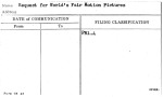 Request for World's Fair Motion Pictures