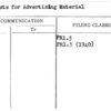 Requests for Advertising Material