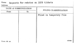 Requests for rebates on 1939 tickets