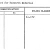Request for Research Material